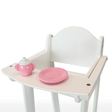 4 Piece Doll High Chair With Accessories Furniture Playset