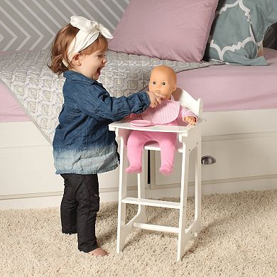 4 Piece Doll High Chair With Accessories Furniture Playset