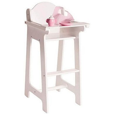 4 Piece Doll High Chair With Accessories Furniture Playset