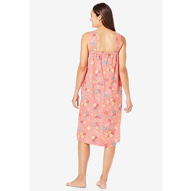 Dreams & Co. Women's Plus Size Print Sleeveless Square Neck Lounger