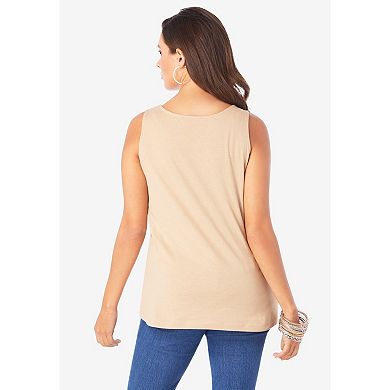 Roaman's Women's Plus Size Scoopneck Tank Top