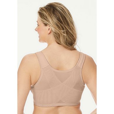 Comfort Choice Women's Plus Size Front-close Embroidered Wireless Posture Bra