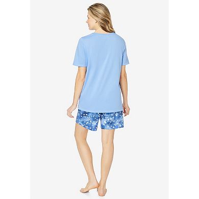 Dreams & Co. Women's Plus Size Knit Pj Short Set