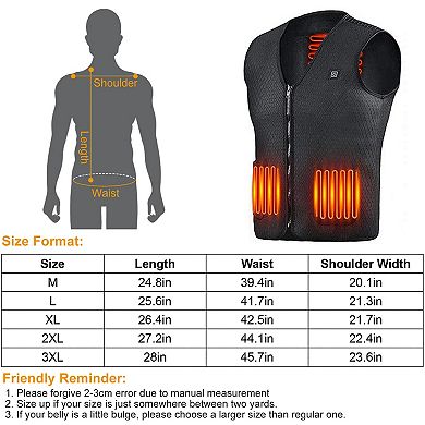 Heat Jacket Vest 3 Heating Gear Adjustable Usb Heated Vest