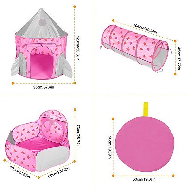 Kids, 3-in-1 Foldable Pop-up Tent Set