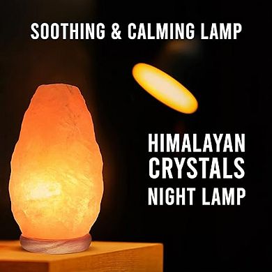 Himalayan Glow Pink Salt Lamp With Neem Wooden Base, 2 Pack, 4-7 Lbs 