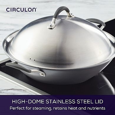 Circulon A1 Series ScratchDefense Nonstick Induction Wok with Lid, Graphite