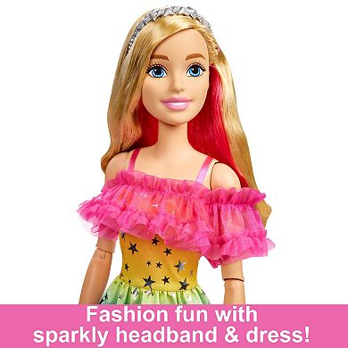 Barbie Large 28-in. Barbie Doll - Blond Hair and Rainbow Dress