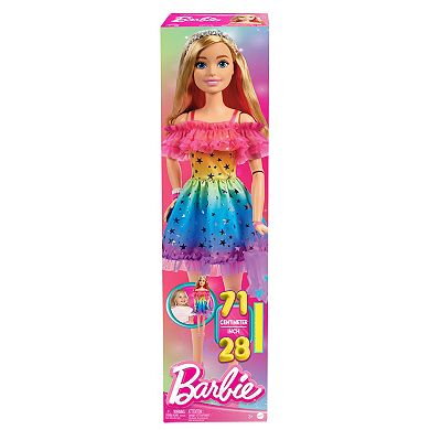 Barbie Large 28-in. Barbie Doll - Blond Hair and Rainbow Dress