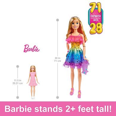 Barbie Large 28-in. Barbie Doll - Blond Hair and Rainbow Dress