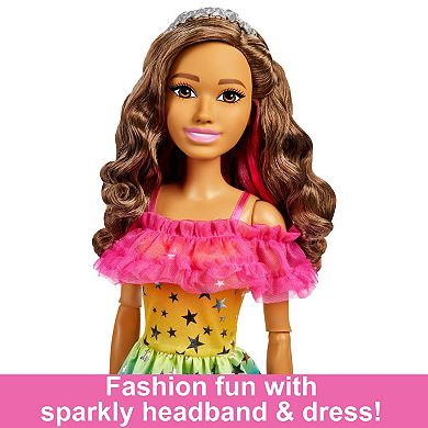 Barbie Large 28-in. Barbie Doll - Brown Hair and Rainbow Dress