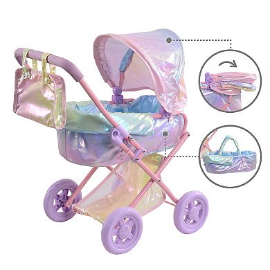 Olivia's Little World Magical Shimmer 2-in-1 Doll Stroller