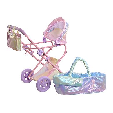 Olivia's Little World Magical Shimmer 2-in-1 Doll Stroller