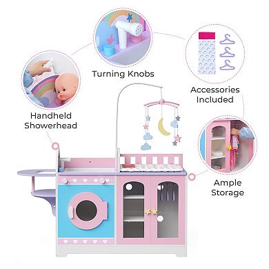 Olivia's Little World Wooden Baby Doll Changing Station