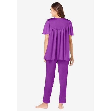 Only Necessities Women's Plus Size Silky 2-piece Pj Set