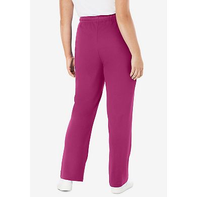 Woman Within Women's Plus Size Tall Sport Knit Straight Leg Pant