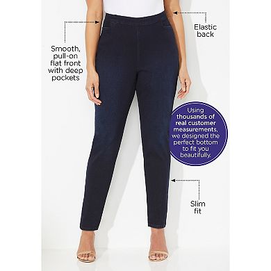 Catherines Women's Plus Size Essential Flat Front Pant