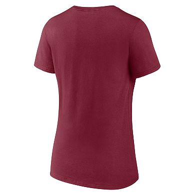 Women's Fanatics Garnet Colorado Avalanche Local A V-Neck T-Shirt