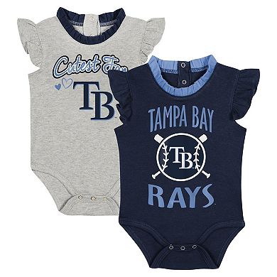 Newborn & Infant Fanatics Branded Navy/Gray Tampa Bay Rays Two-Pack Fan Bodysuit Set