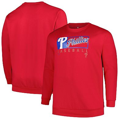 Men's Profile Red Philadelphia Phillies Big & Tall Pullover Sweatshirt