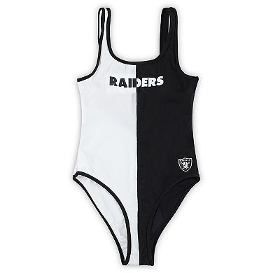 Women's G-III 4Her by Carl Banks Black/White Las Vegas Raiders Last Stand One-Piece Swimsuit