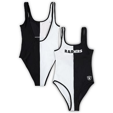 Women's G-III 4Her by Carl Banks Black/White Las Vegas Raiders Last Stand One-Piece Swimsuit