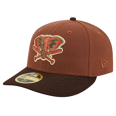 Men's New Era Brown Oakland Athletics Velvet Logo Fill Low Profile 59FIFTY FItted Hat