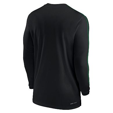 Men's Nike Black Oregon Ducks 2024 Sideline Coach UV Performance Long Sleeve T-Shirt