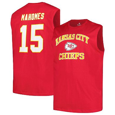 Men's Fanatics Branded Patrick Mahomes Red Kansas City Chiefs Big & Tall Muscle Tank Top