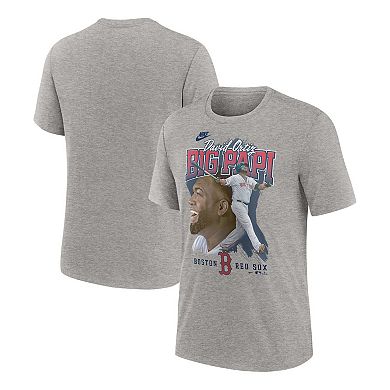 Men's Nike David Ortiz Heather Gray Boston Red Sox Cooperstown Collection Player Local T-Shirt