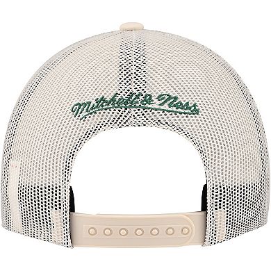 Men's Mitchell & Ness Cream Milwaukee Bucks Trucker Adjustable Hat