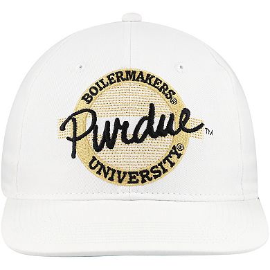 Unisex The Game White Purdue Boilermakers Retro Circle ‘80s Throwback Snapback Hat