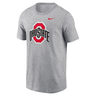 Men's Nike Heather Gray Ohio State Buckeyes Primetime Evergreen Logo T-Shirt