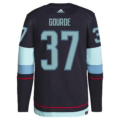 Men's adidas Yanni Gourde Deep Sea Blue Seattle Kraken Home Primegreen Authentic Pro Player Jersey