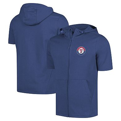 Men's Levelwear Royal Texas Rangers Recruit Short Sleeve Full-Zip Hoodie