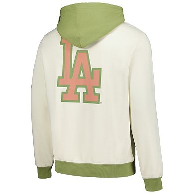 Men's New Era Cream/Green Los Angeles Dodgers Color Pop Pullover Hoodie
