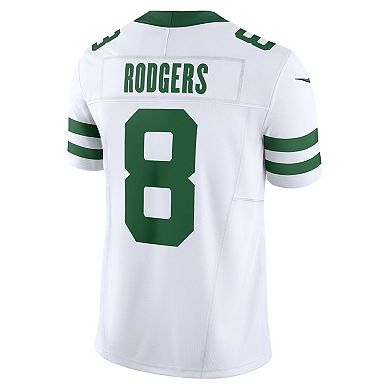 Men's Nike Aaron Rodgers Legacy White New York Jets Vapor F.U.S.E. Limited Jersey