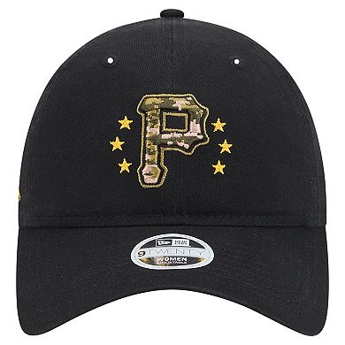 Women's New Era Black Pittsburgh Pirates 2024 Armed Forces Day 9TWENTY Adjustable Hat