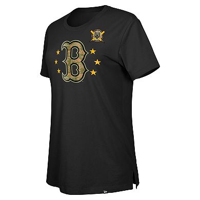 Women's New Era Black Boston Red Sox Armed Forces Day T-Shirt