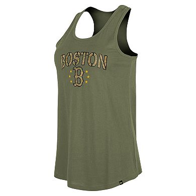 Women's New Era Olive Boston Red Sox Armed Forces Day Tank Top