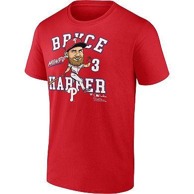 Men's Fanatics Bryce Harper Red Philadelphia Phillies Hometown Caricature T-Shirt