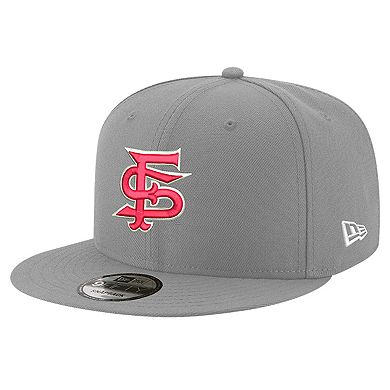 Men's New Era Gray Fresno State Bulldogs Team 9FIFTY Snapback Hat