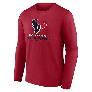 Men's Fanatics  Red Houston Texans Team Lock-Up Long Sleeve T-Shirt