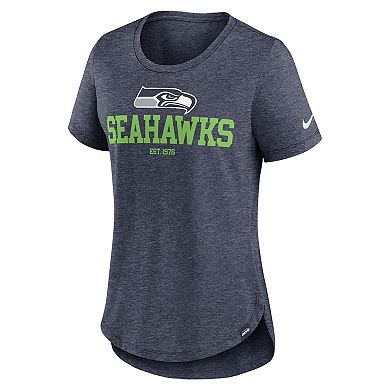 Women's Nike Heather College Navy Seattle Seahawks Fashion Tri-Blend T-Shirt