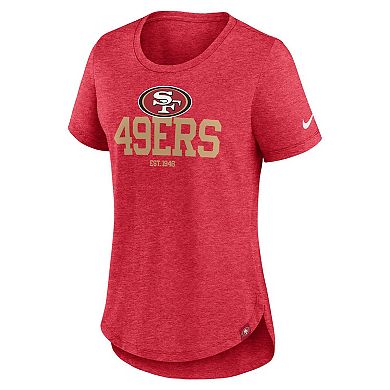 Women's Nike Heather Scarlet San Francisco 49ers Fashion Tri-Blend T-Shirt