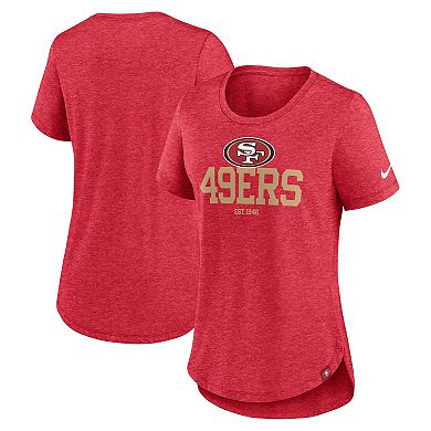 Women's Nike Heather Scarlet San Francisco 49ers Fashion Tri-Blend T-Shirt