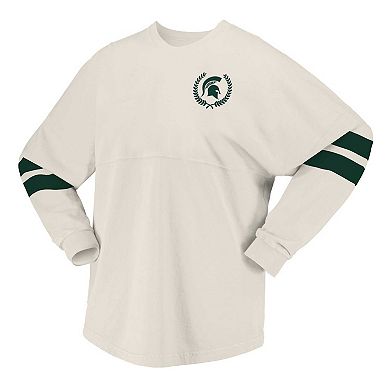 Women's Spirit Jersey Cream Michigan State Spartans Oversized T-Shirt