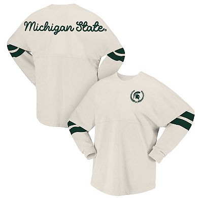 Women's Spirit Jersey Cream Michigan State Spartans Oversized T-Shirt