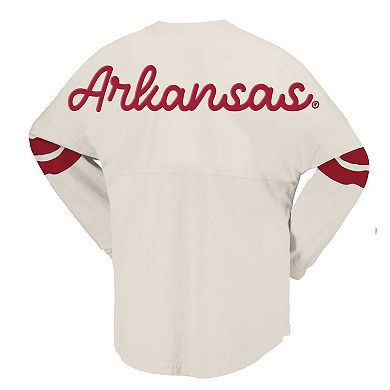 Women's Spirit Jersey Cream Arkansas Razorbacks Oversized T-Shirt