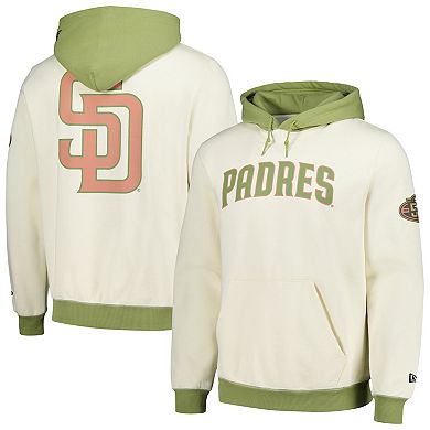 Men's New Era Cream/Green San Diego Padres Color Pop Pullover Hoodie